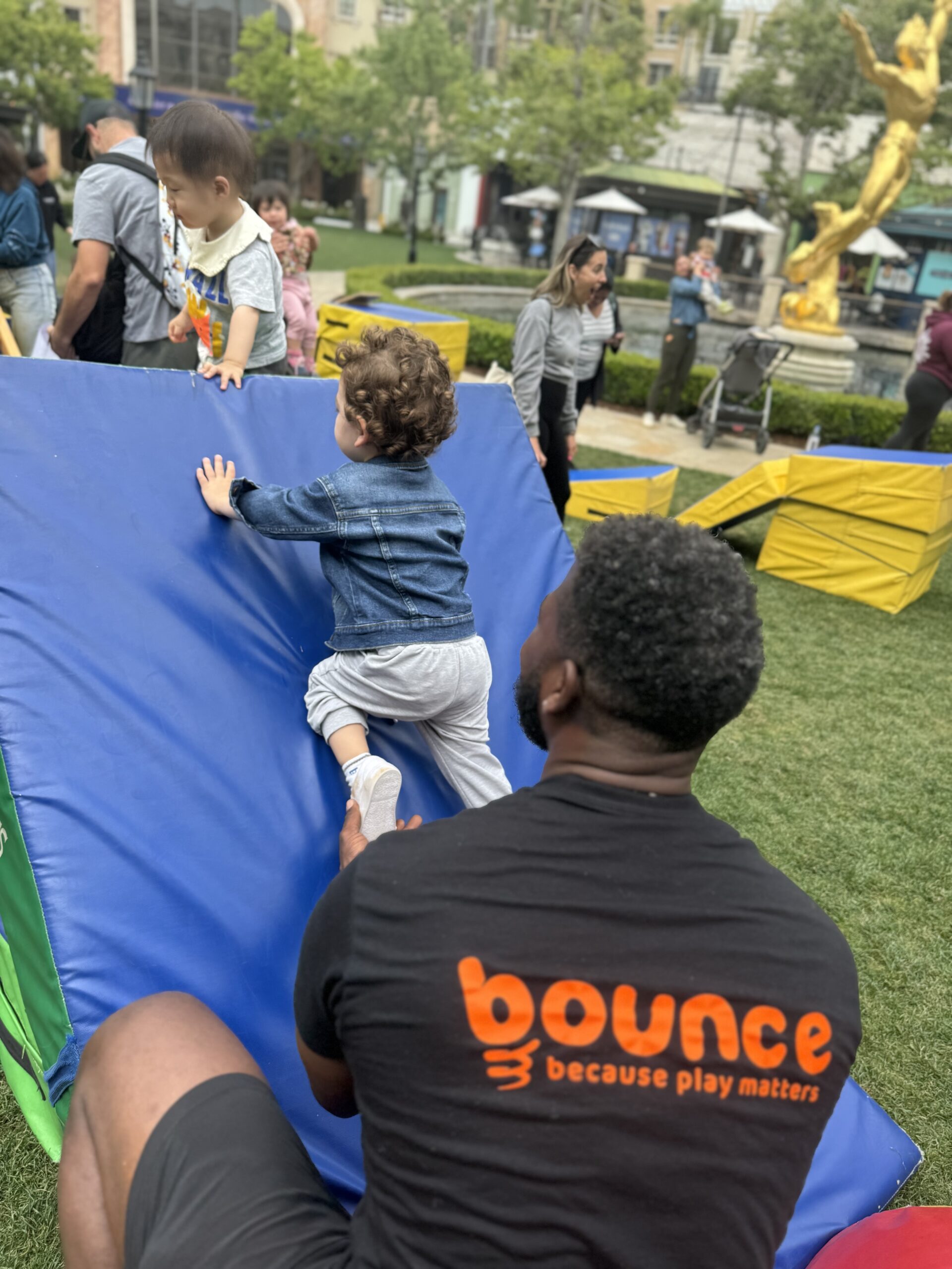 Coaches leading a joyful Bounce LA movement class